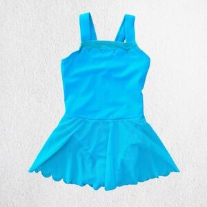 Weissman Blue Scalloped Leotard Dress XS/3
